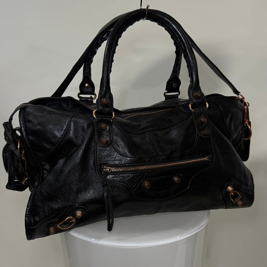 Balenciaga Classic Part-Time Bag – Black Lambskin with Aged Gold Hardware | Authentic Pre-Owned (No Mirror)