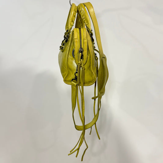 Balenciaga Classic Mini City Bag – Chartreuse Lambskin  | Authentic Pre-Owned