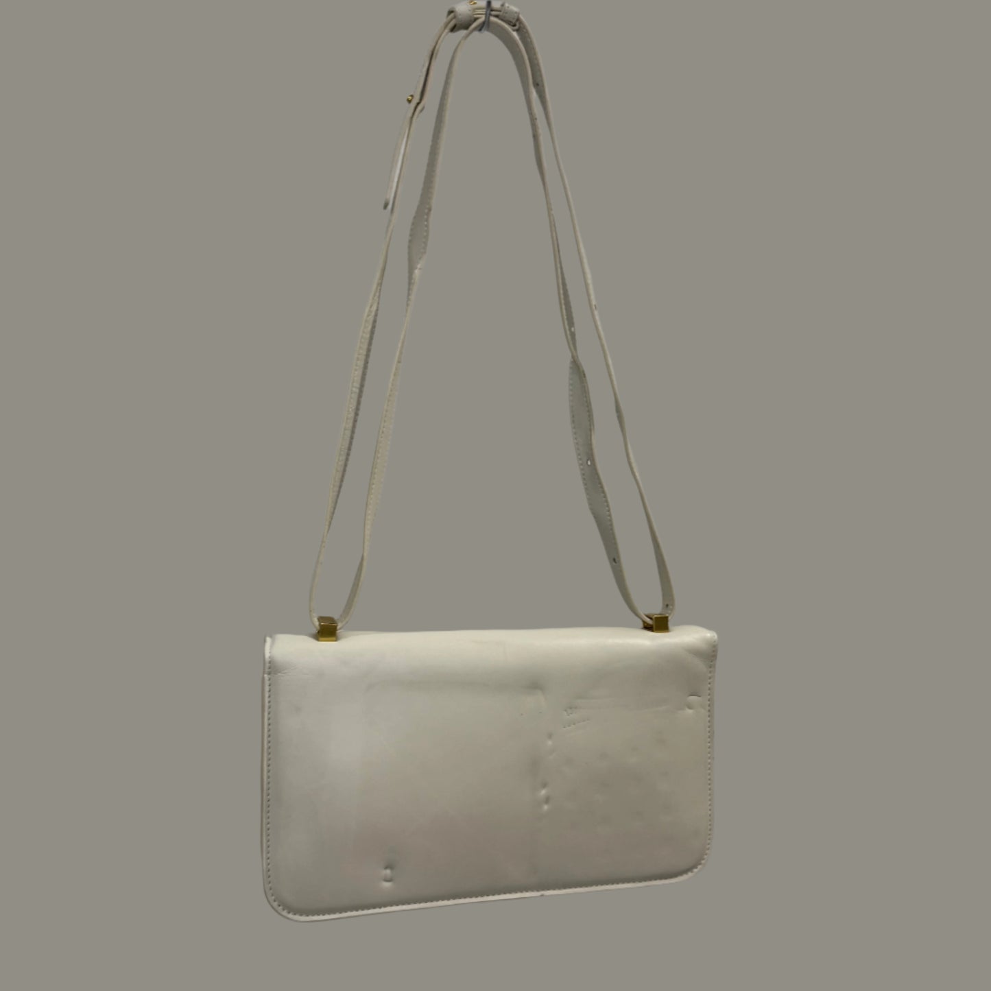 Bottega Veneta Spazzolato Calfskin BV Classic Mini Shoulder Bag – White Leather & Gold Hardware | Authentic