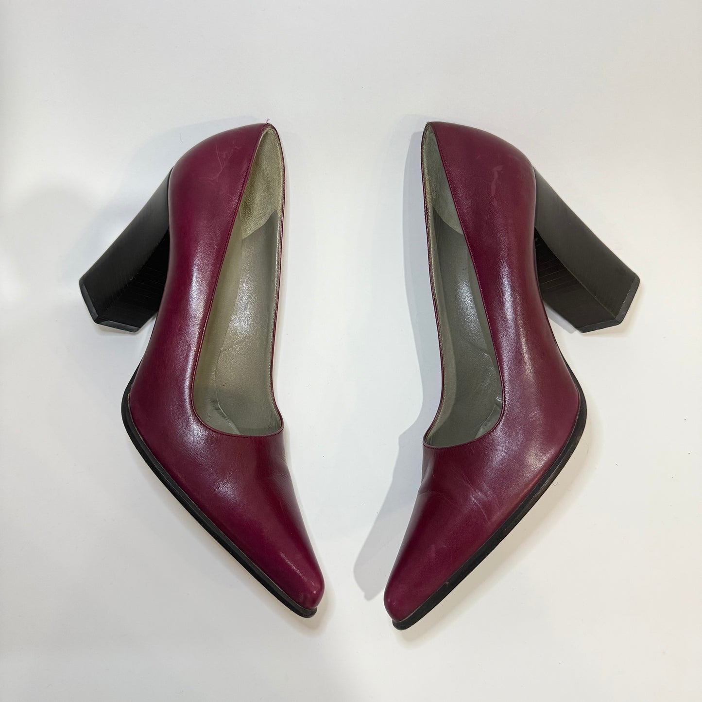 Vintage Prada Burgundy Leather Pumps