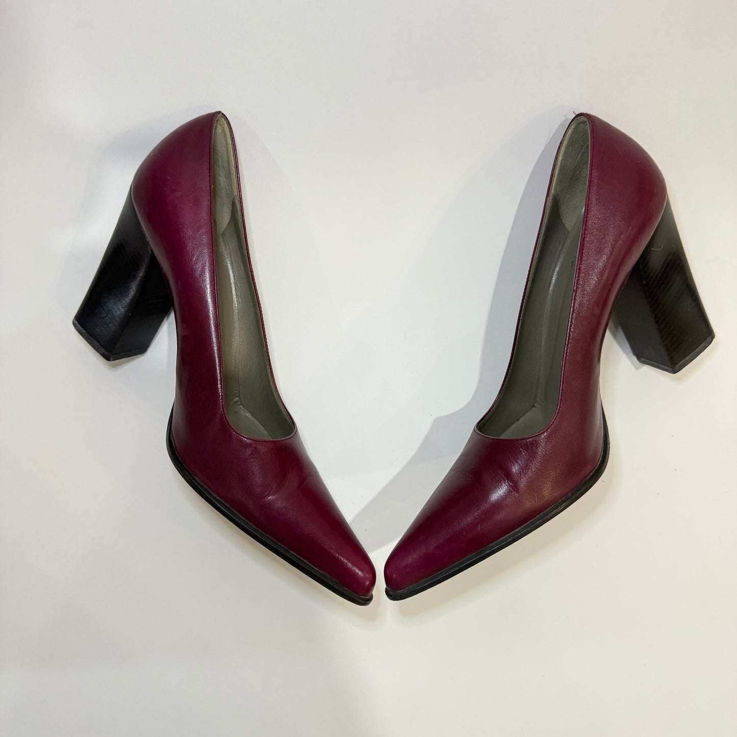 Vintage Prada Burgundy Leather Pumps