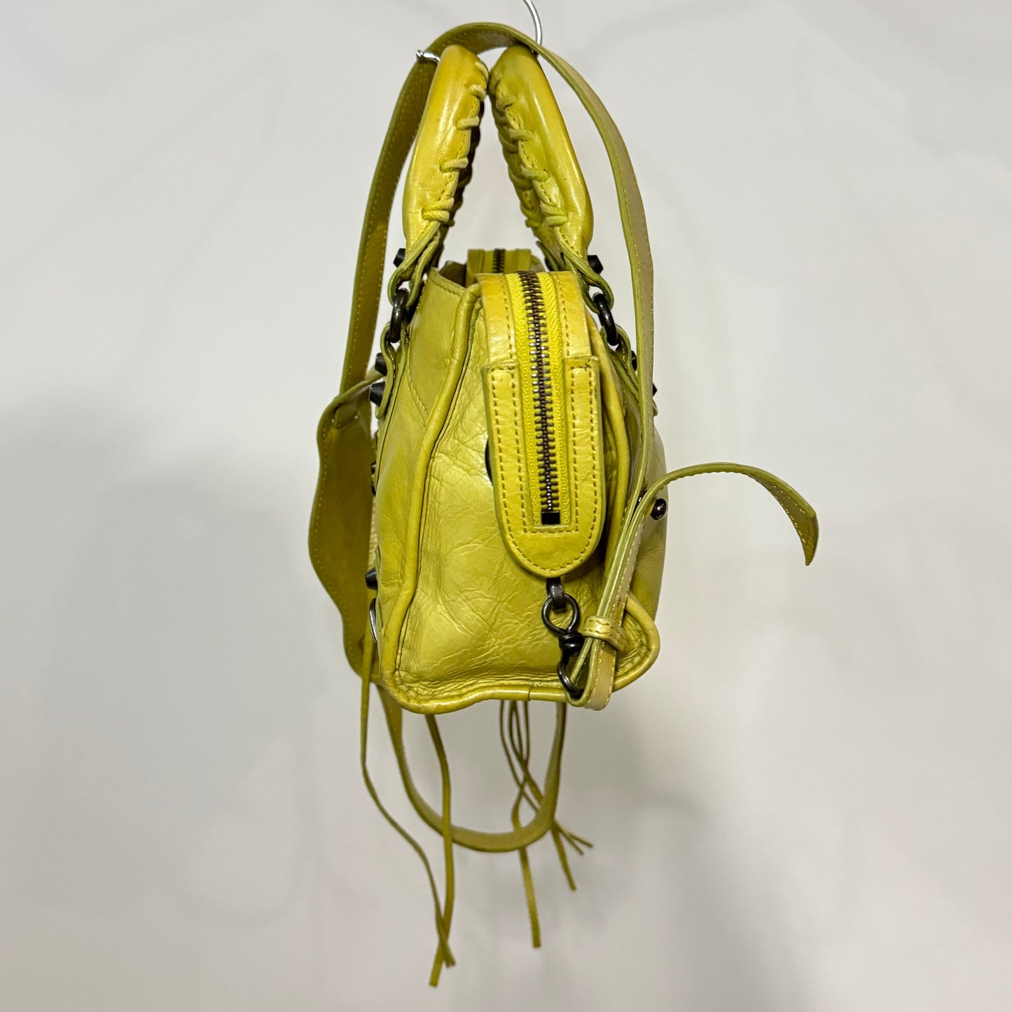 Balenciaga Classic Mini City Bag – Chartreuse Lambskin  | Authentic Pre-Owned
