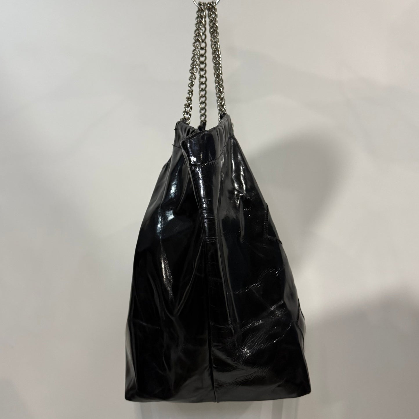 Chanel Coco Cabas Tote – Black Patent Leather with Oversized CC Charm