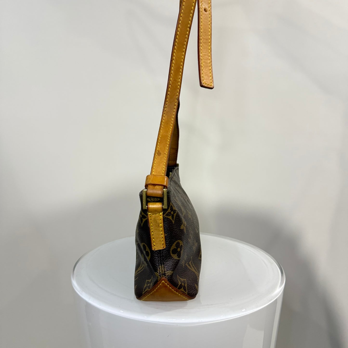 Louis Vuitton Trotteur Shoulder Bag – Monogram Canvas with Vachetta Leather Trim | Authentic Vintage